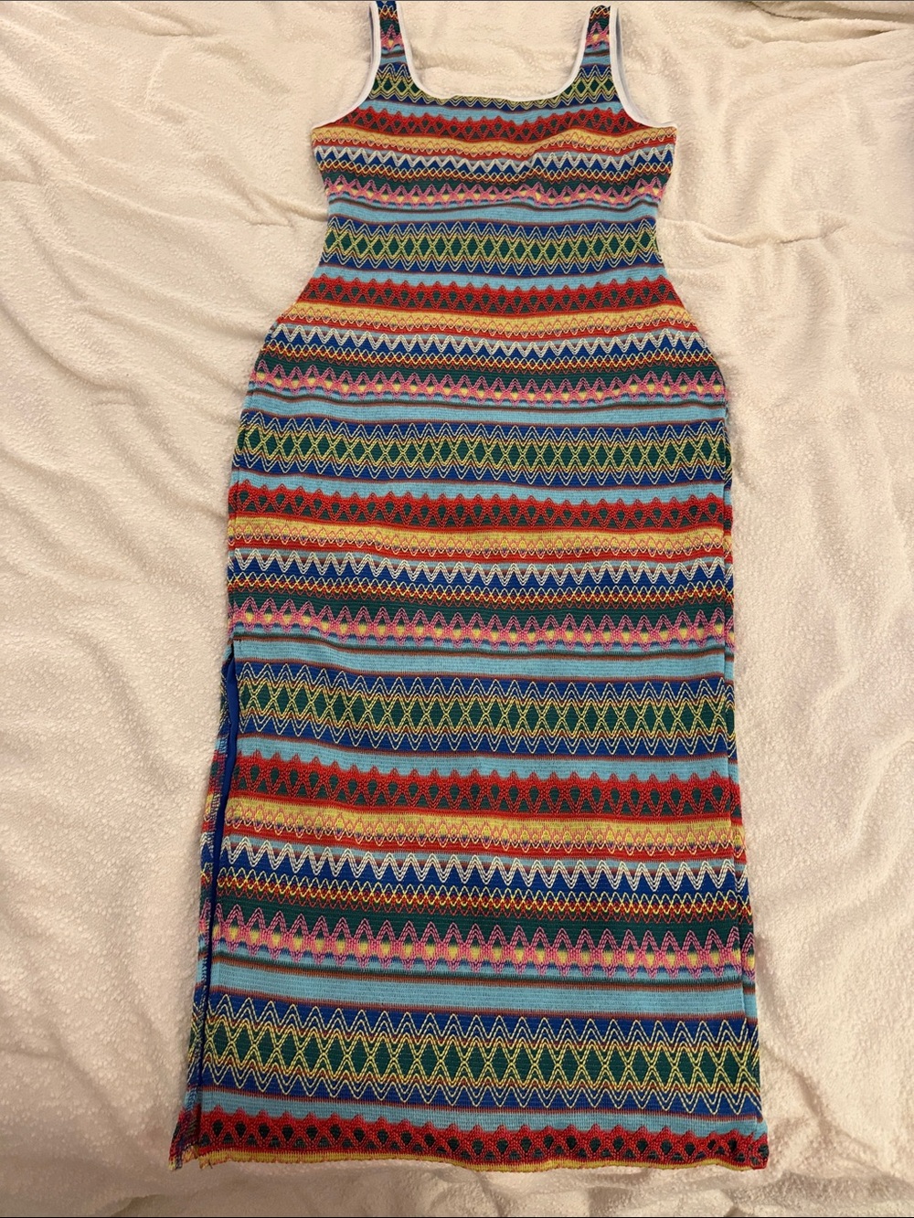 Multicolor Striped Knit bodycon Dress - Sleeveless